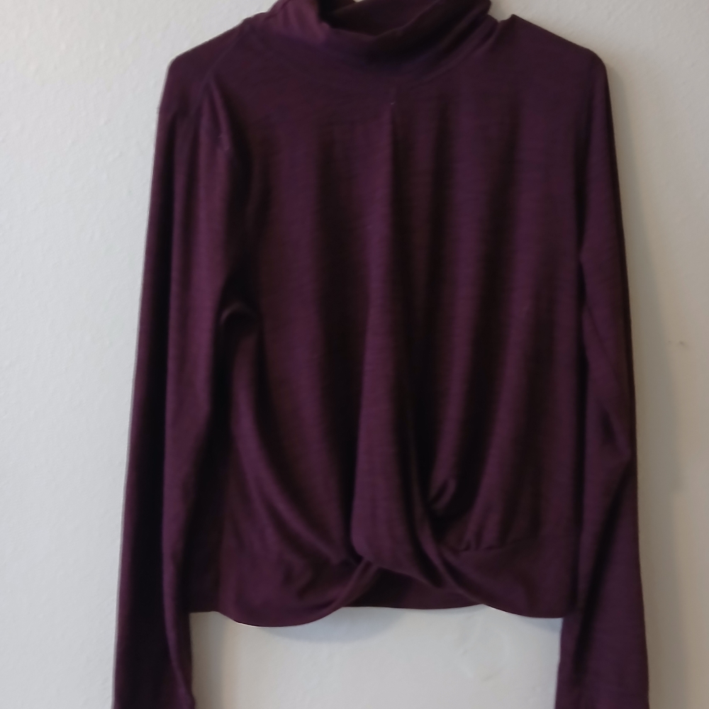 Purple Long Sleeve Turtleneck Top